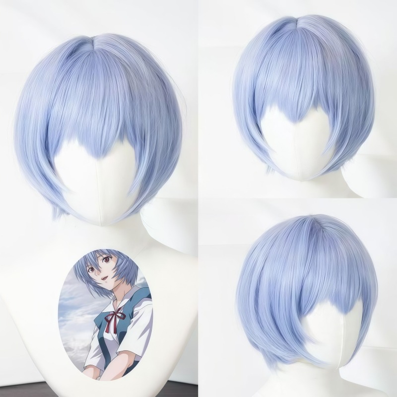 Evangelion Anime Merchandise - Wig cosplay EVA Ayanami Rei rambut