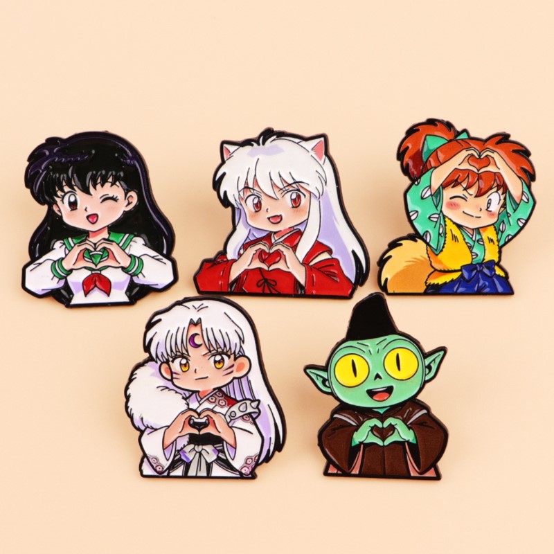 Enamel Pin Set - Pin Enamel Bentuk Hati Karakter Fantasi