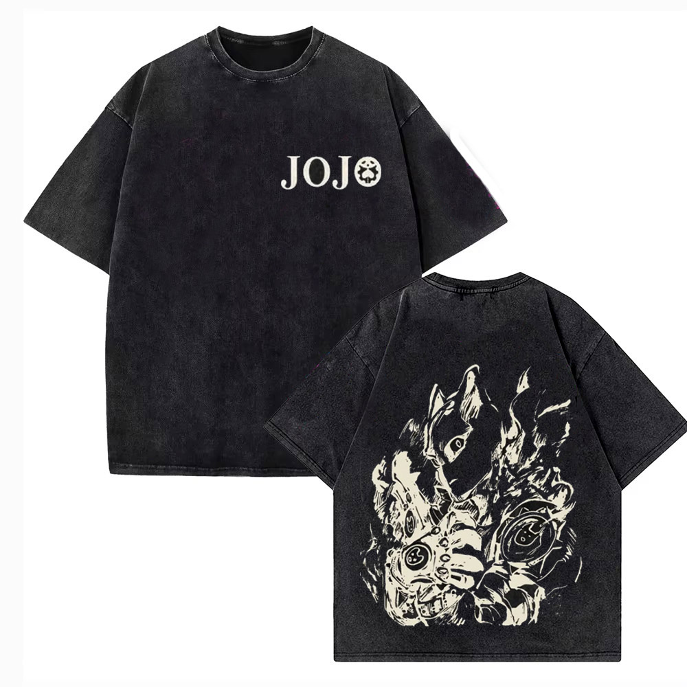 Jojo Anime Merchandise - Kaus Vintage Washed Pria JoJo Bizarre