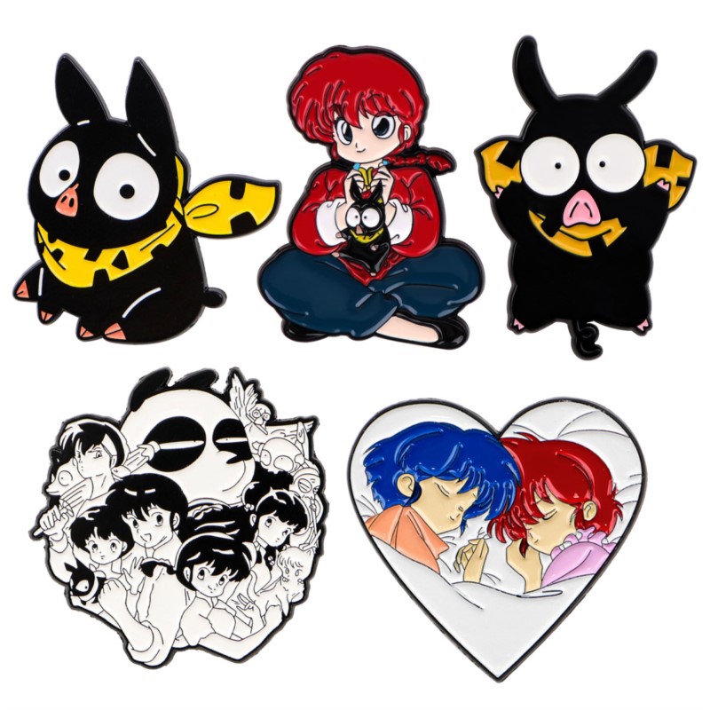 Enamel Pin Set - Pin Enamel Gambar Kartun Gadis Lucu