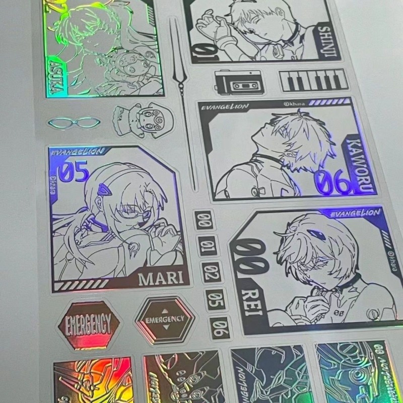 Evangelion Anime Merchandise - Stiker Laser EVA Shinji Rei Asuka