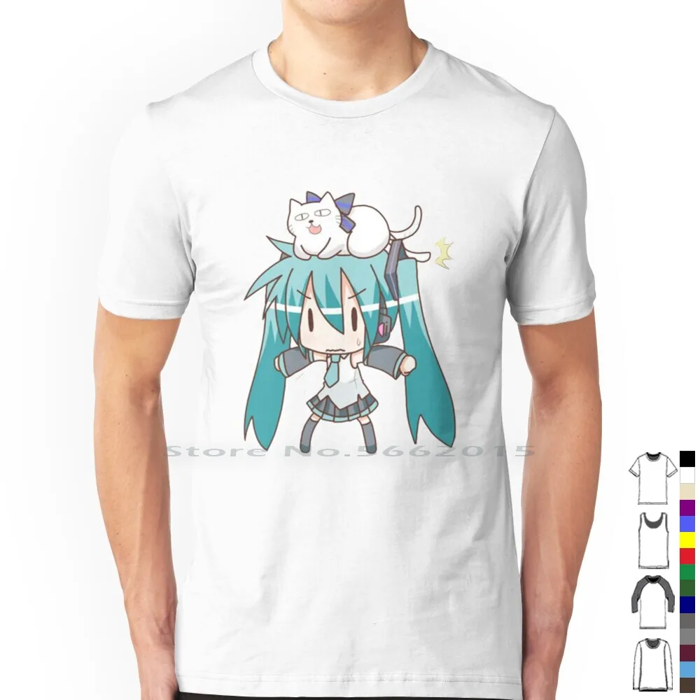 Anime Themed Merchandise - Kaus oblong Miku 100% katun Kawaii