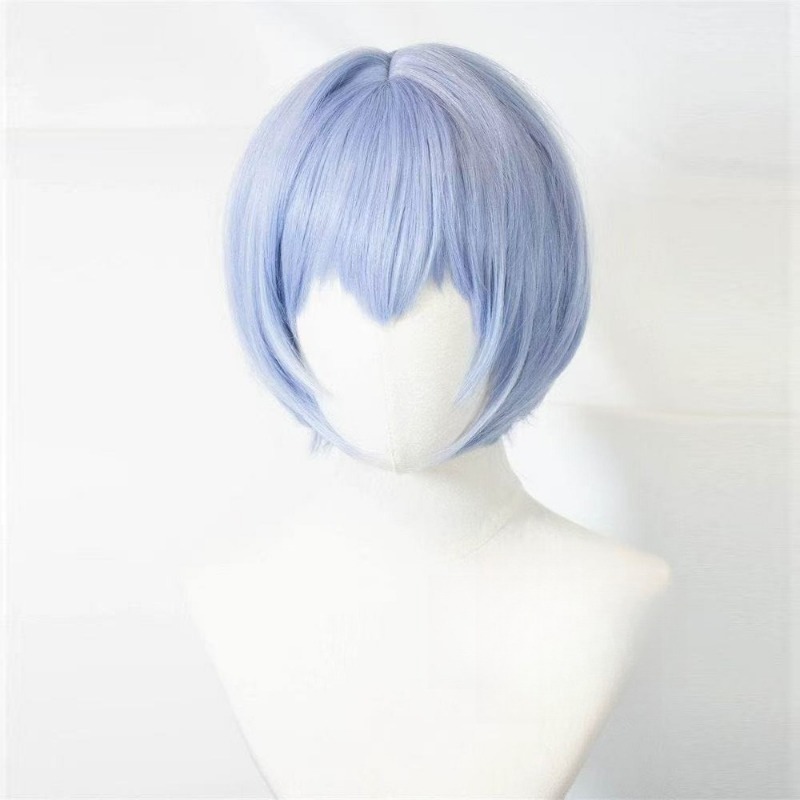 Wig cosplay EVA Ayanami Rei ra - Evangelion Anime Merchandise ulasan dan harga