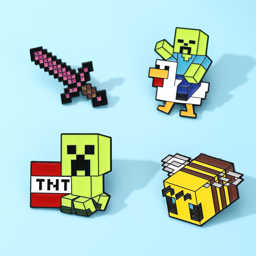 4pcs Pin Enamel Ayam Zombie Ba - Enamel Pin Set ulasan dan harga