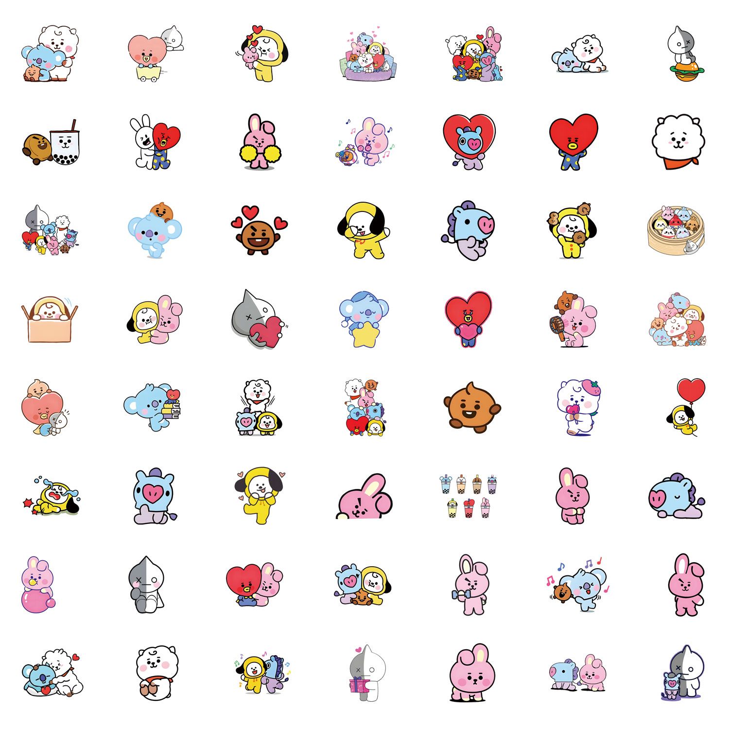 Merchandise anime BT21, stiker - Anime Merchandise Mugs ulasan dan harga
