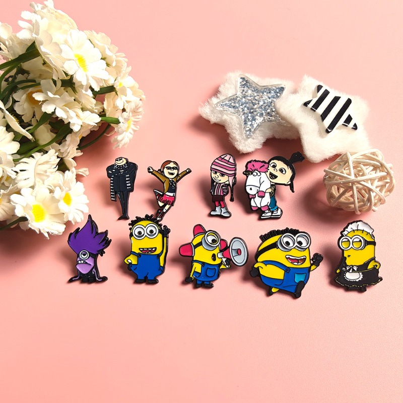 9 Buah Bros Minion Kartun Lucu - Enamel Pin Set ulasan dan harga